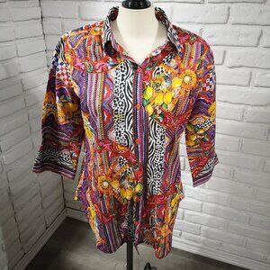 Amtica Santoria by Giacomo Cinque Ladies Size Small Multi Colored Blouse